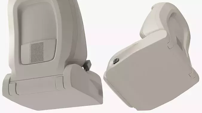 Premium Automotive Seat Beige 3D model 5