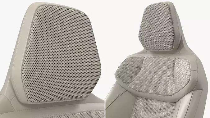 Premium Automotive Seat Beige 3D model 6