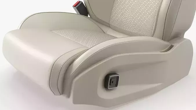 Premium Automotive Seat Beige 3D model 7
