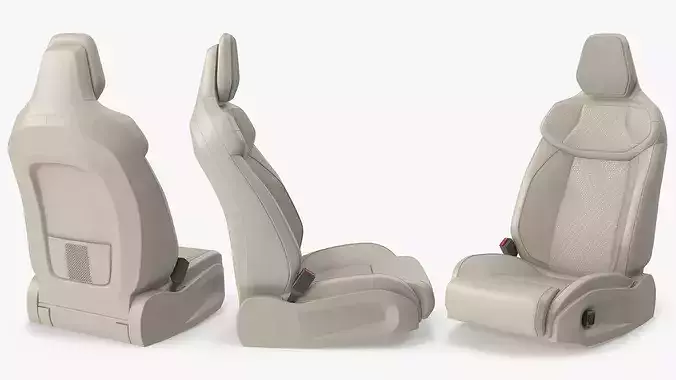 Premium Automotive Seat Beige 3D model 3