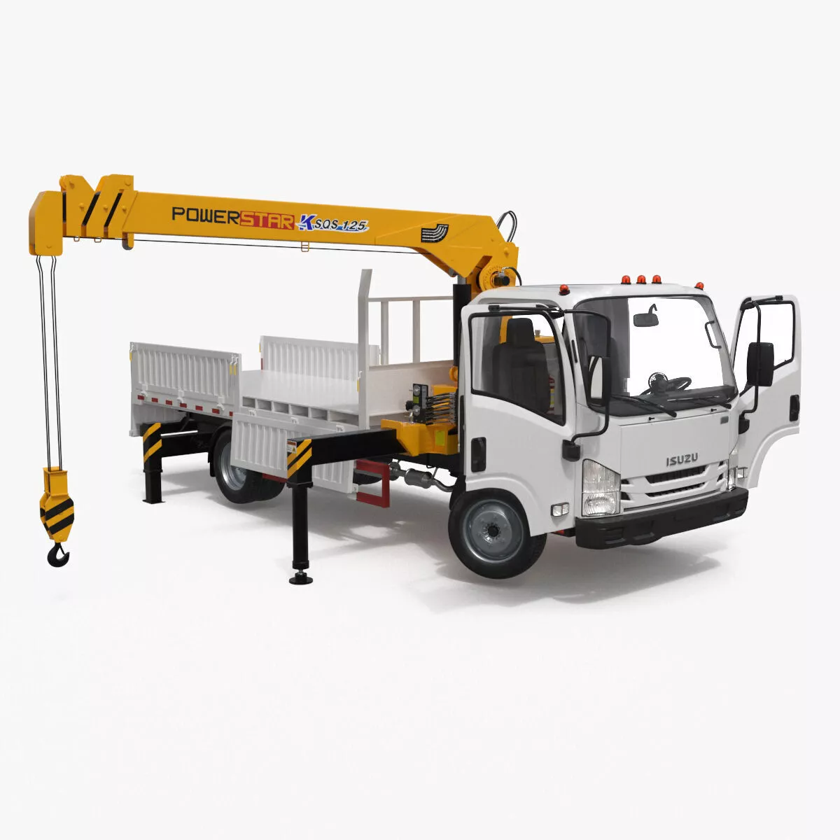 ISUZU NPR Manipulator Truck Crane Rigged for Maya 3D model
