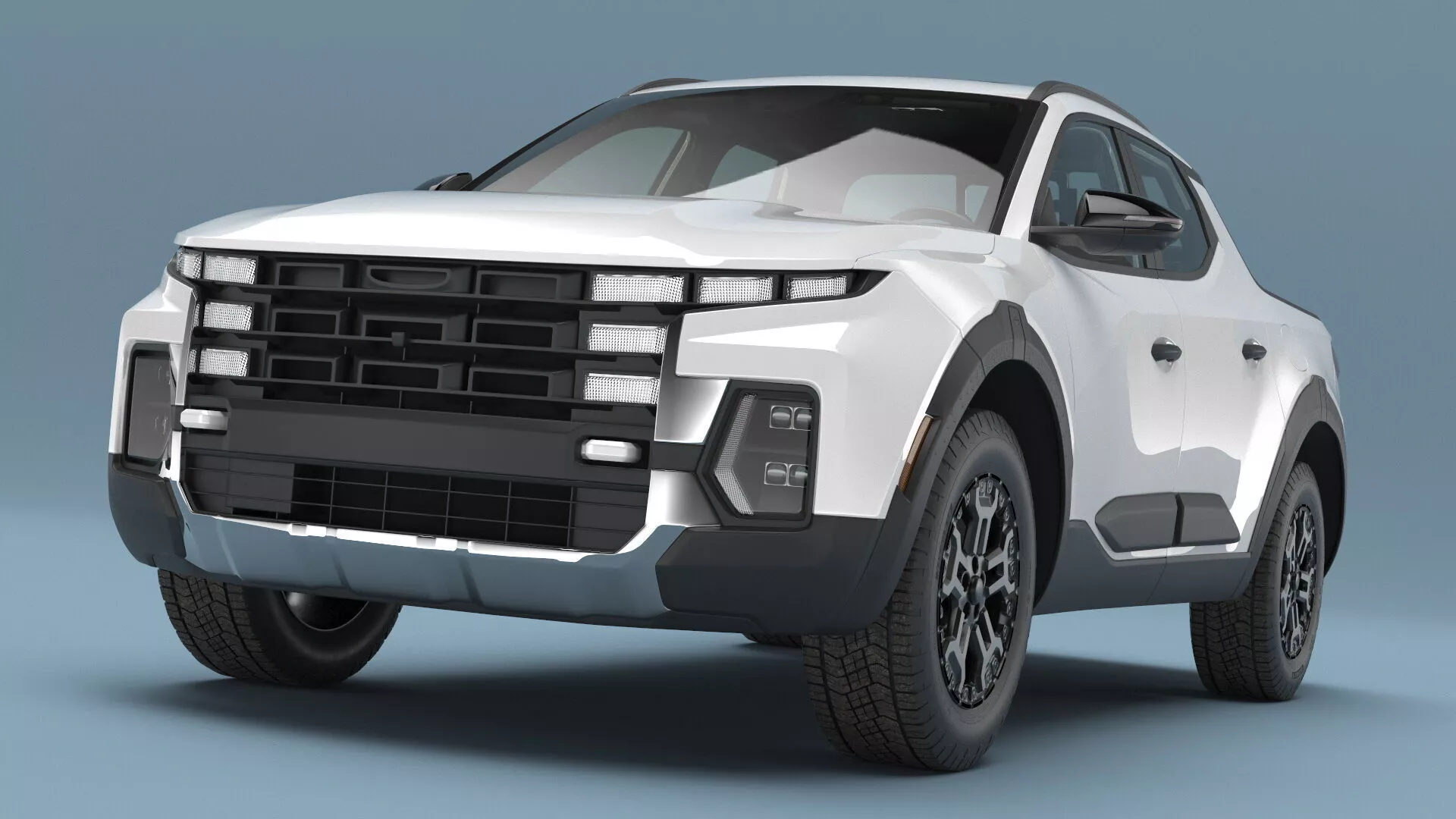 Pickup Vehicle Modern Utility White Rigged 3D model