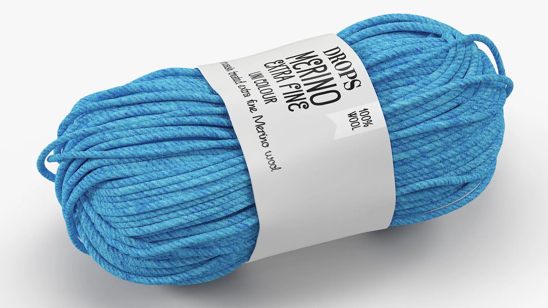 Drops Merino Extra Fine Wool Yarn Blue Fur 3D model
