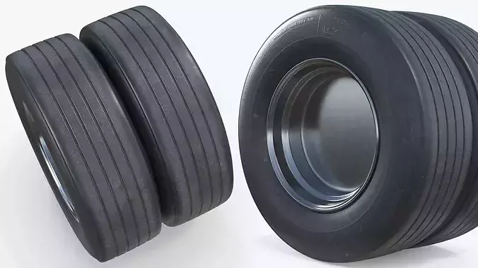 Industrial Transport Twin Wheel 3D model 4