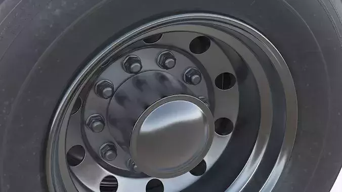 Industrial Transport Twin Wheel 3D model 5
