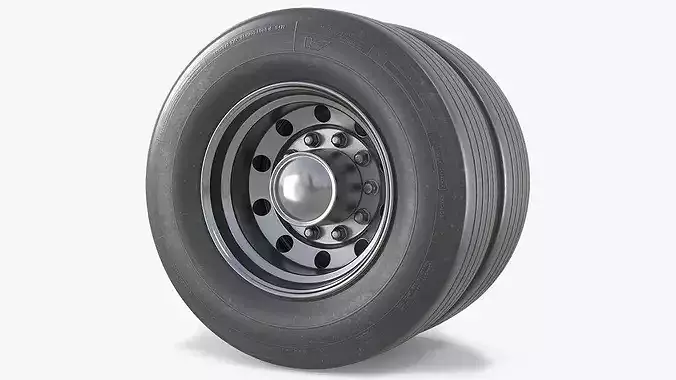 Industrial Transport Twin Wheel 3D model