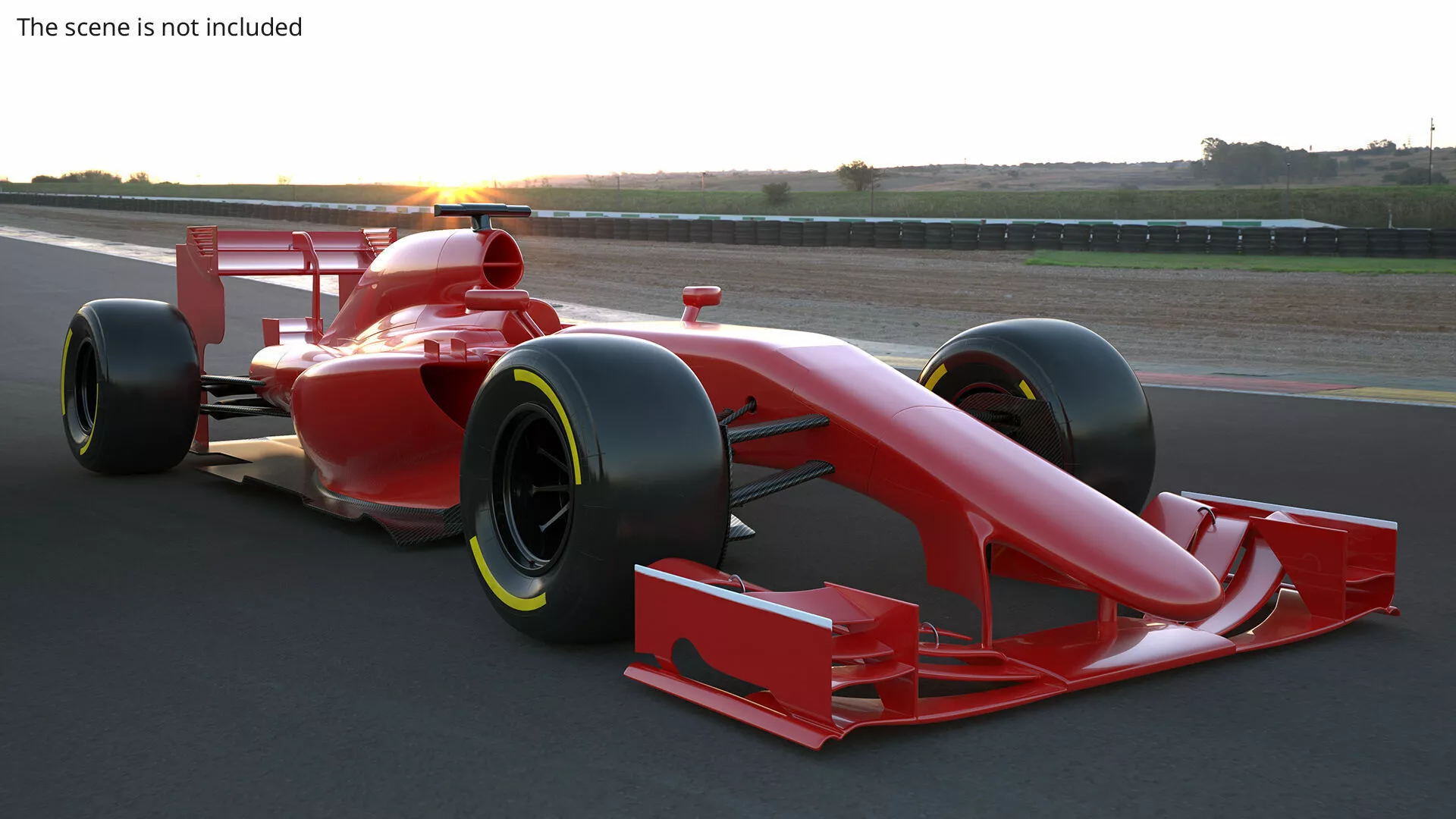 Formula One Racing Car with Rear Wing Red Rigged for Maya 3D model