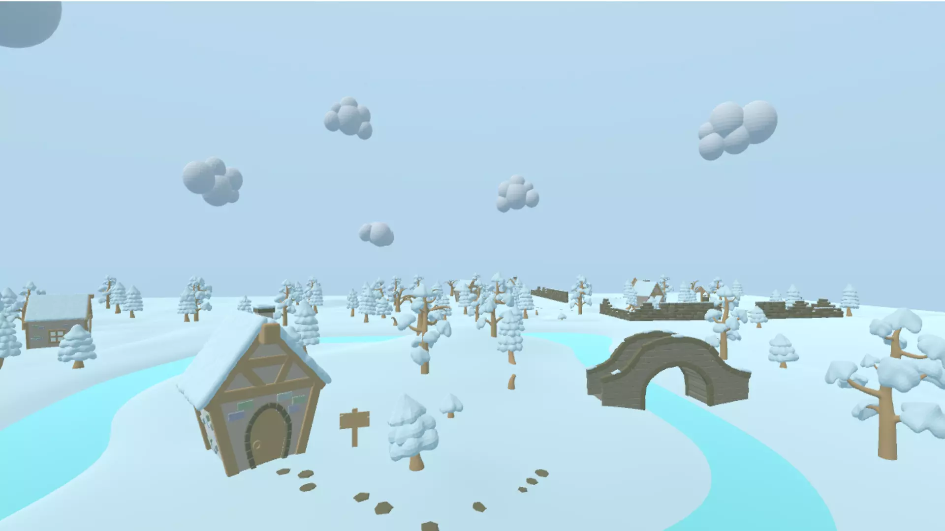 Cozy Snowy Environment - Low Poly Free low-poly 3D model