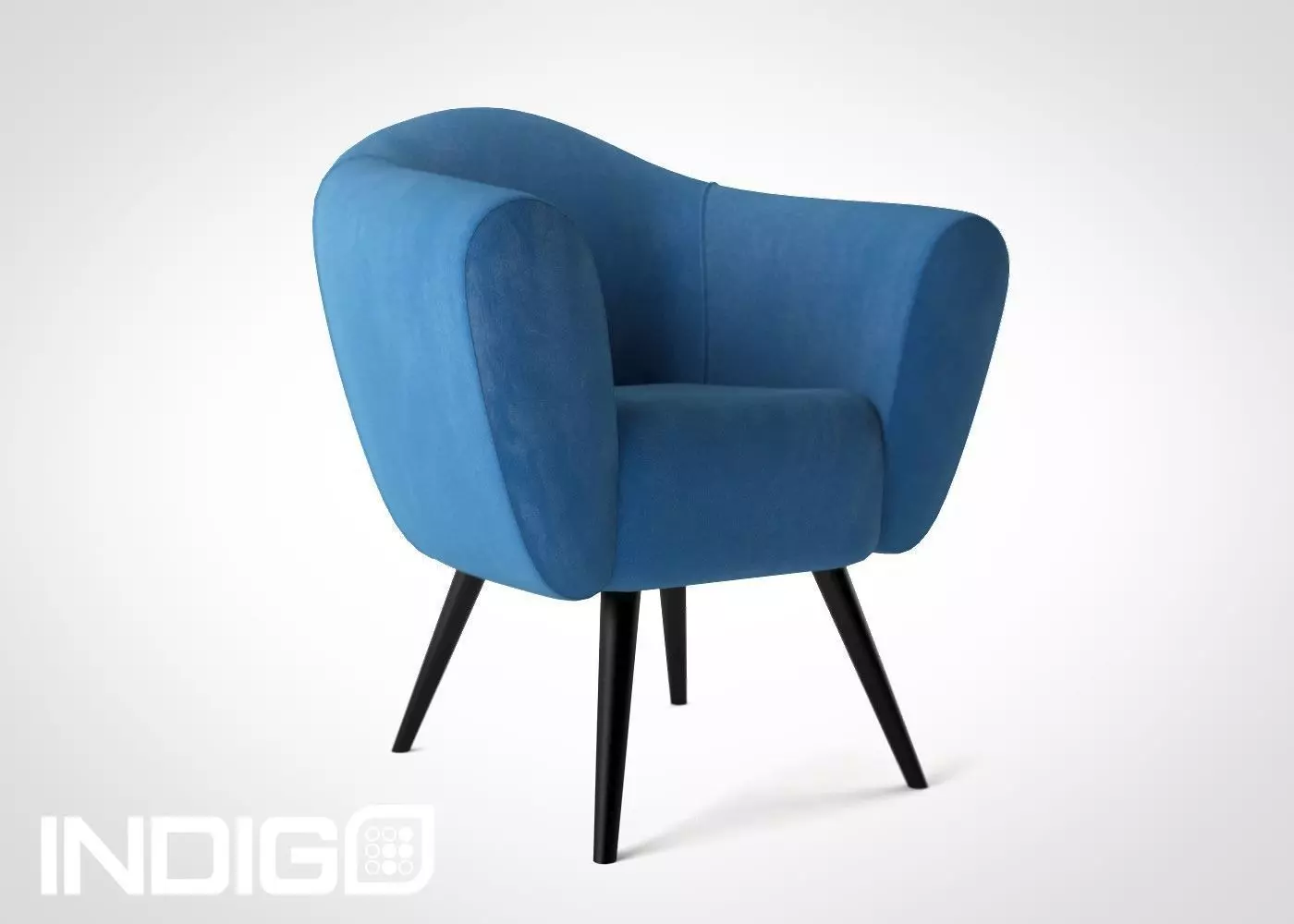 Velvet Chair - scandinavian design armchair 3D model