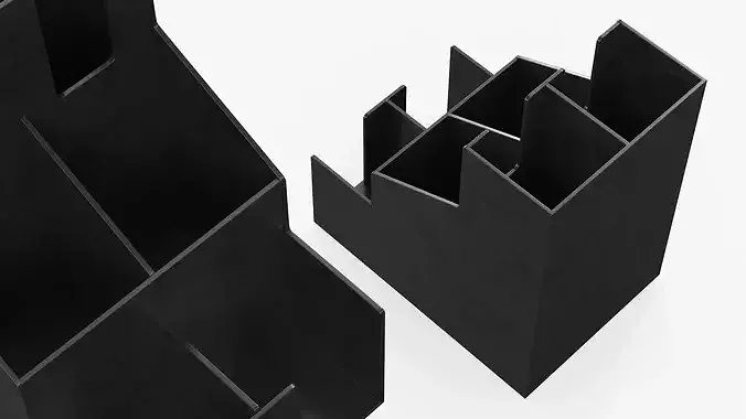 Organizer Multi Slot Plastic Black 3D model 3
