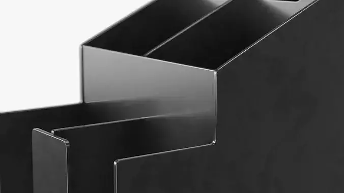 Organizer Multi Slot Plastic Black 3D model 5