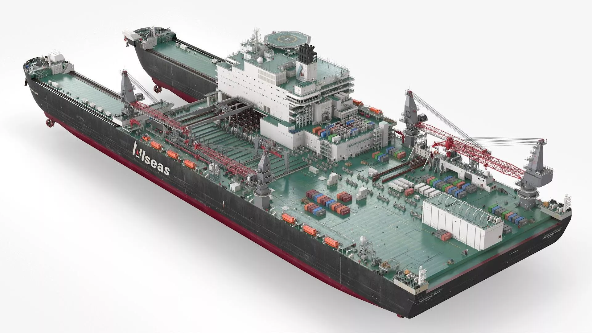 Allseas Pioneering Spirit Offshore Vessel Rigged Maya 3D model