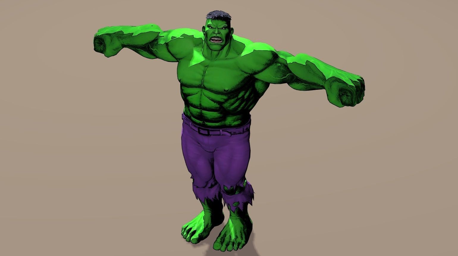 Hulk Marvel Vs Capcom 3 Rigged for poser 3D model_6