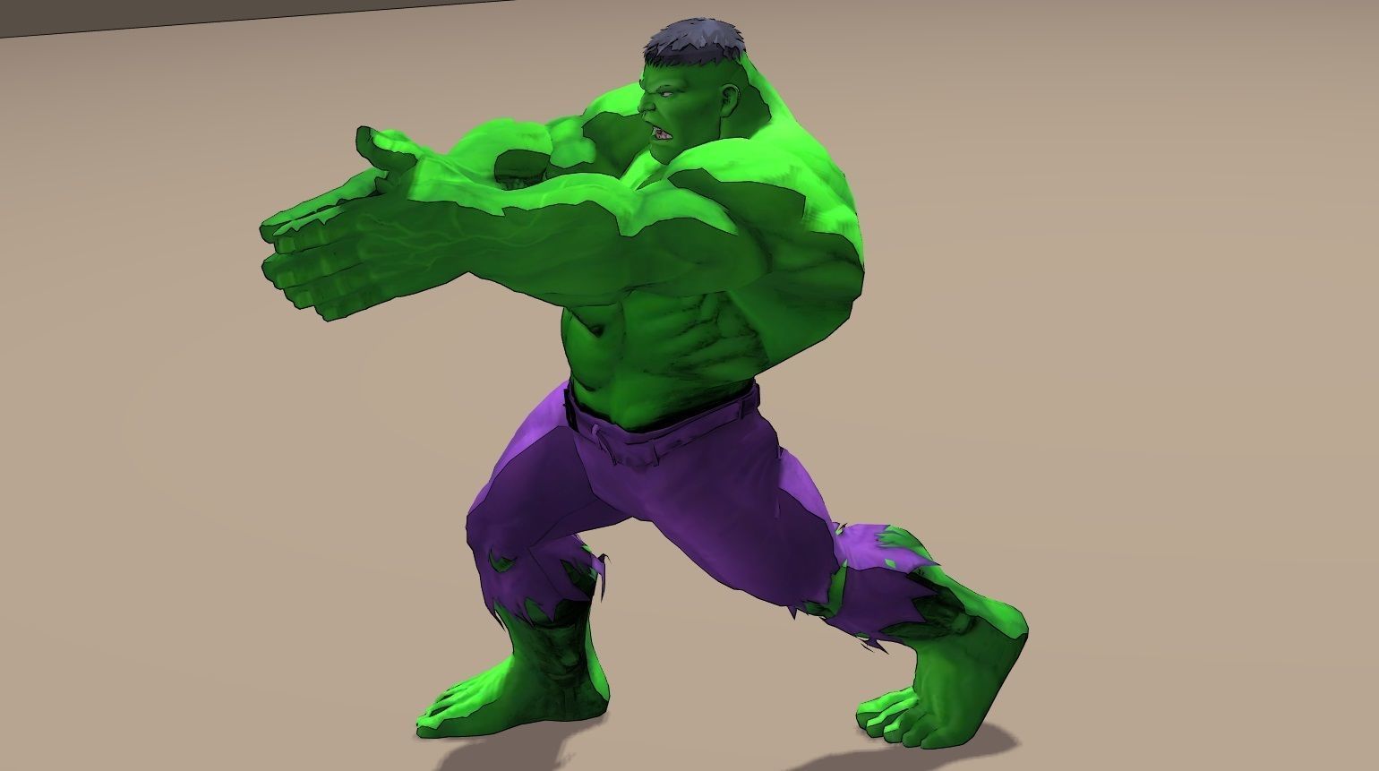 Hulk Marvel Vs Capcom 3 Rigged for poser 3D model_10