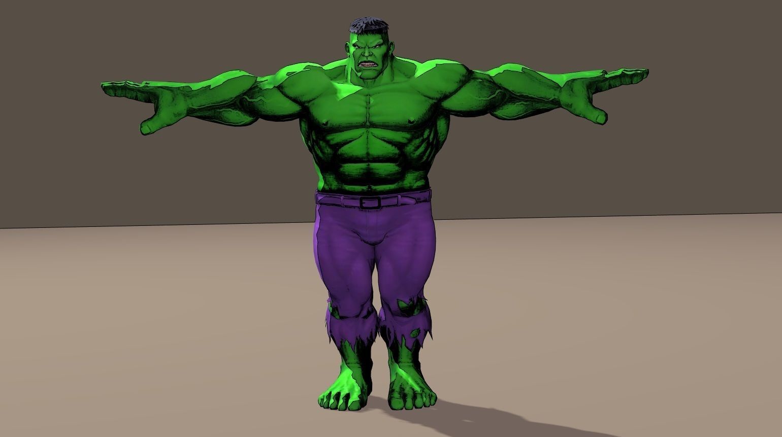 Hulk Marvel Vs Capcom 3 Rigged for poser 3D model_5