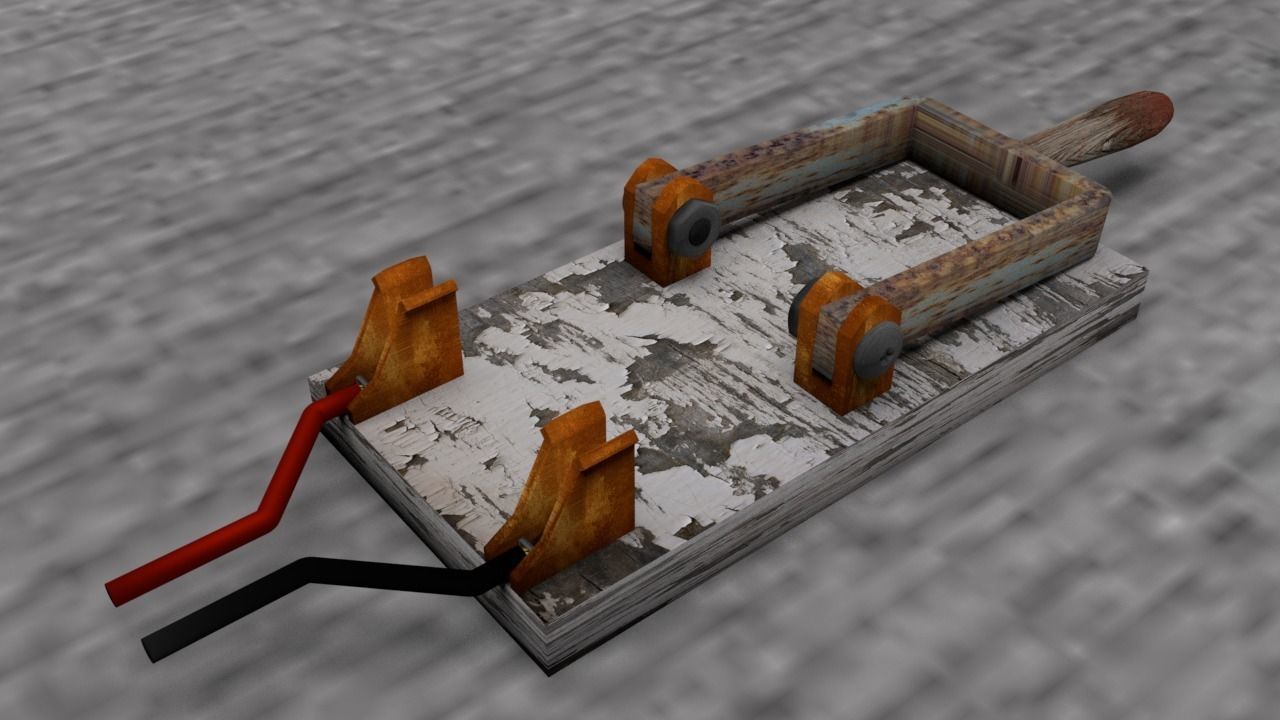 Electric Chair Switch with Sparks 3D model_1
