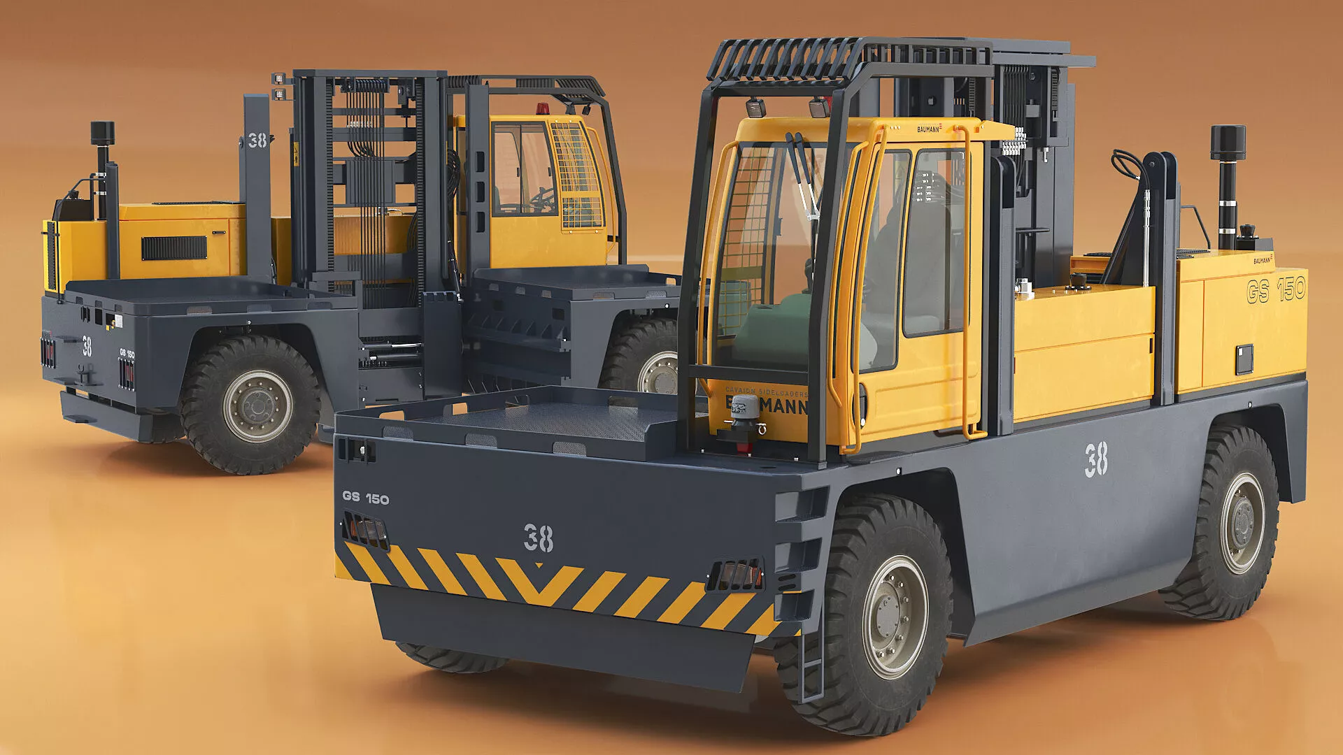 Baumann Forklift Truck GS 150 Model Rigged for Maya 3D model