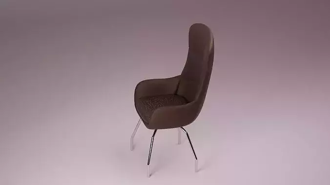 Modern Executive Leather Armchair - High-Back Desk Chair 3D model 4
