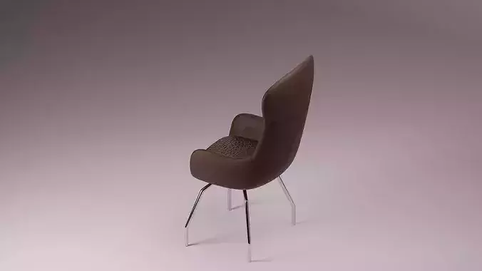 Modern Executive Leather Armchair - High-Back Desk Chair 3D model 6