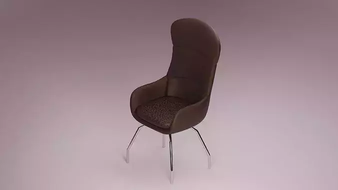 Modern Executive Leather Armchair - High-Back Desk Chair 3D model