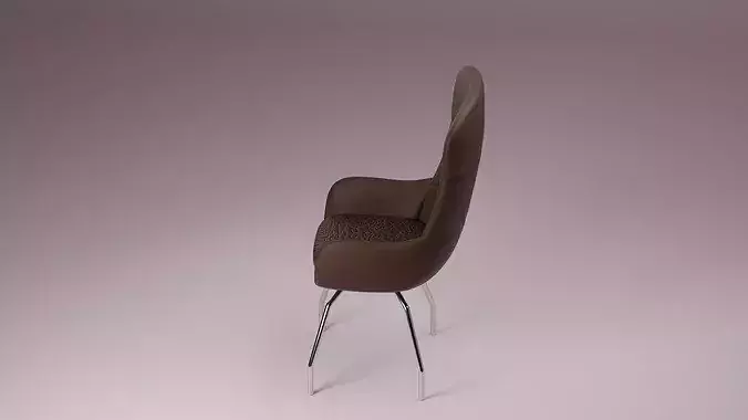 Modern Executive Leather Armchair - High-Back Desk Chair 3D model 5