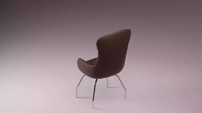 Modern Executive Leather Armchair - High-Back Desk Chair 3D model 7
