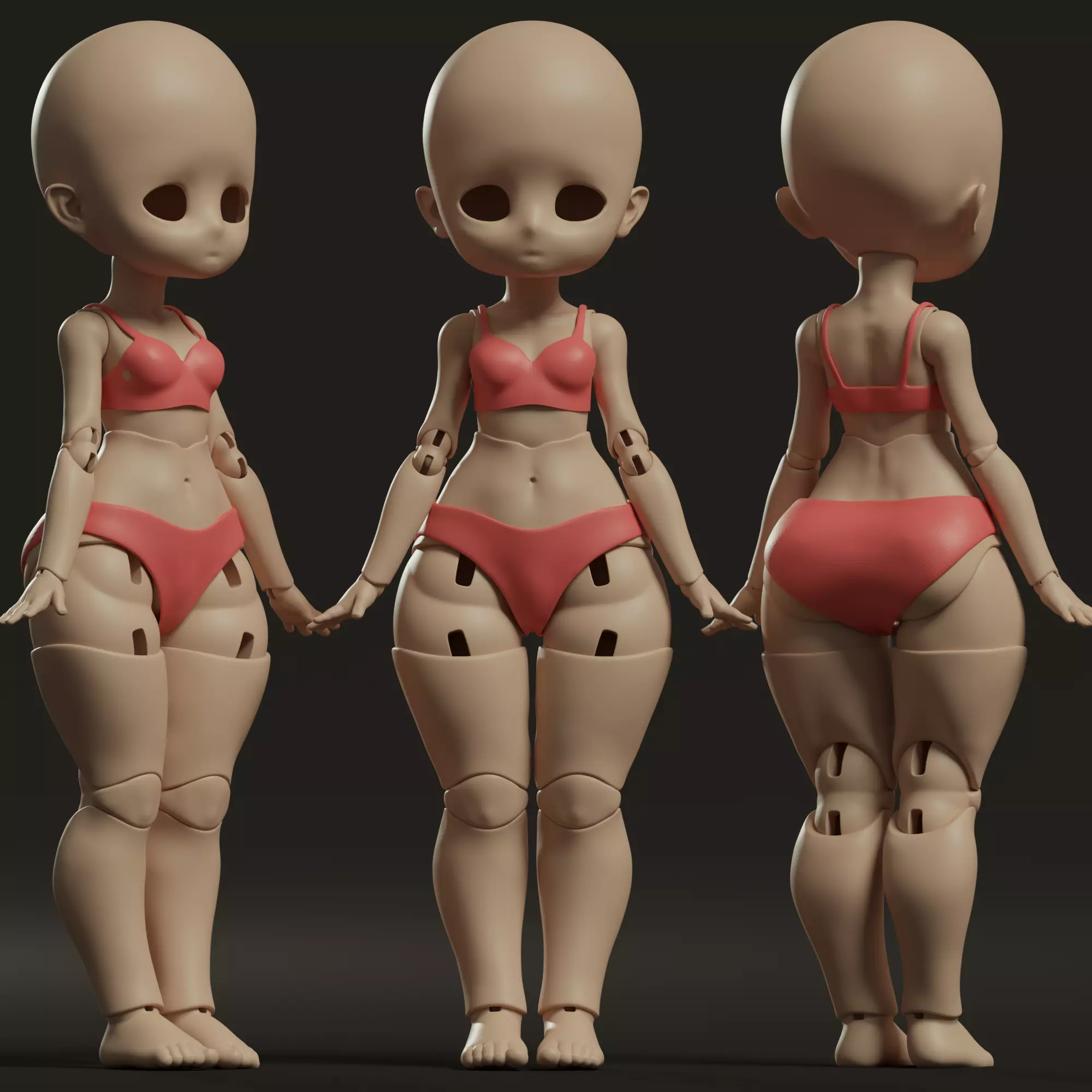 Doll for 3D Printing Printable Doll Files DIY Doll Customization 3D model