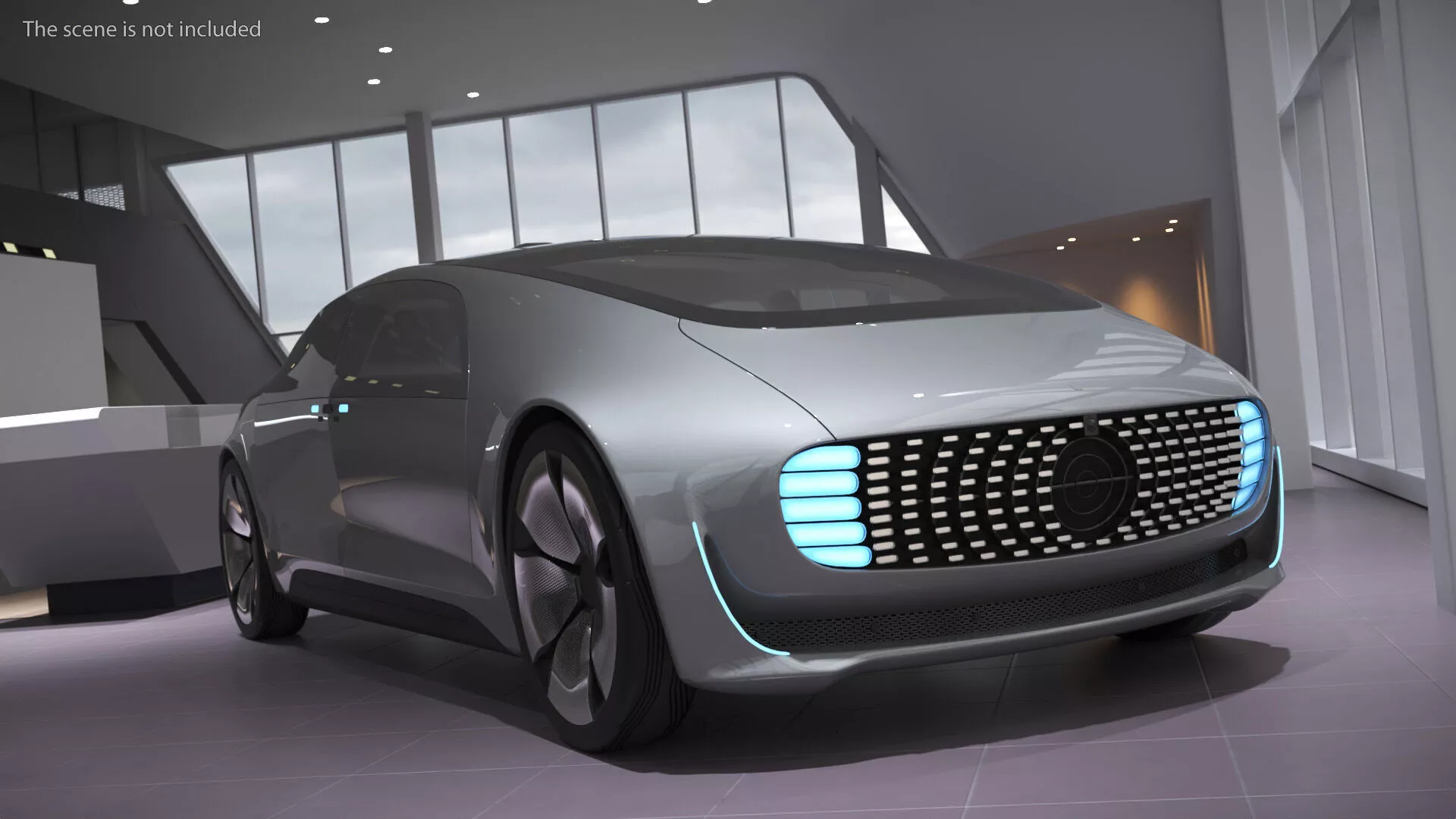 Autonomous Electric Sedan Prototype Silver 3D model
