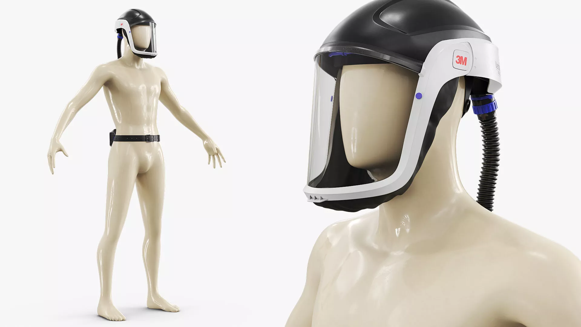 3M Versaflo M-306 Safety Helmet Rigged 3D model