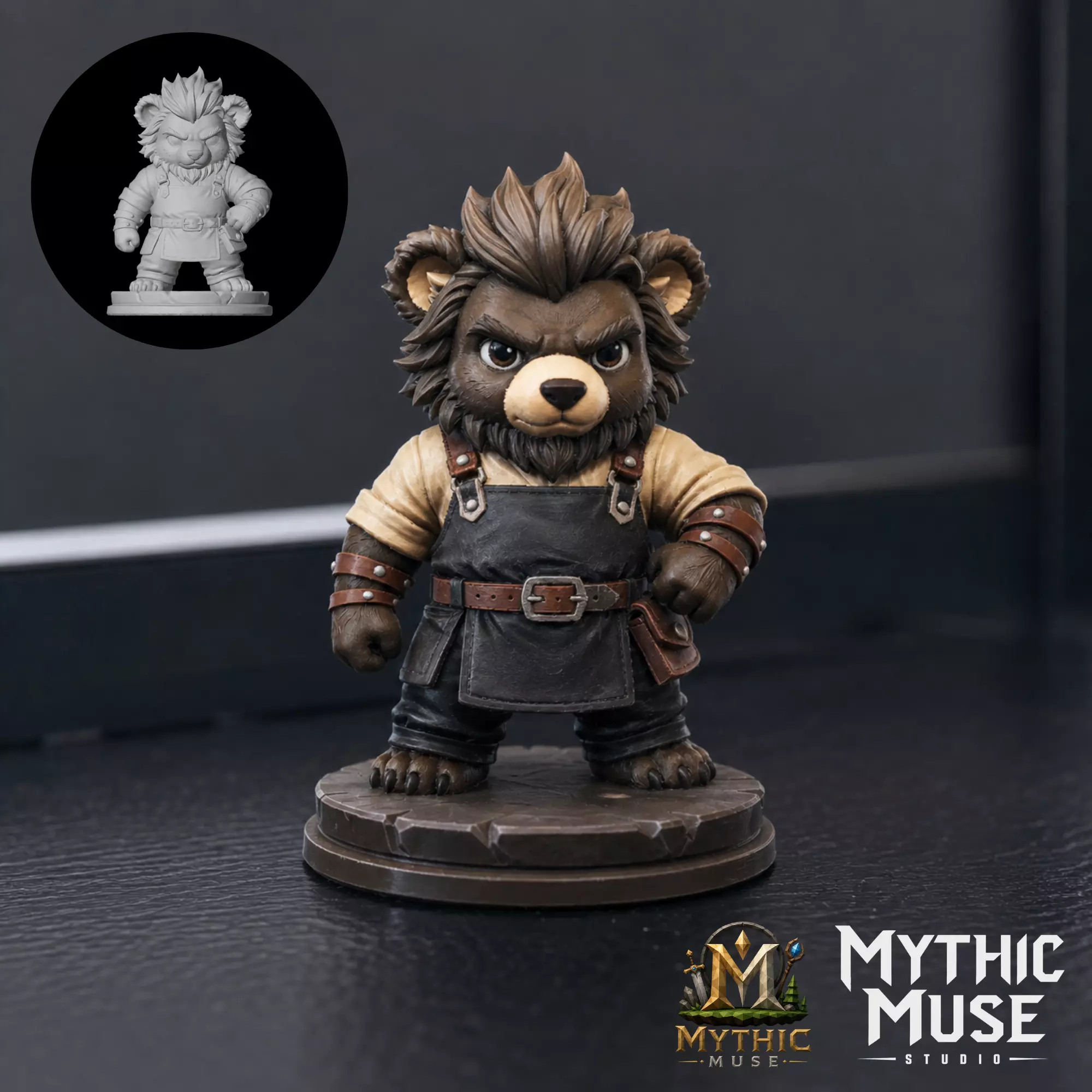 Bear Blacksmith Beastman STL Model for 3D Printing 3D print model