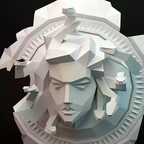 Meduse Gorgona Low-poly 3D model