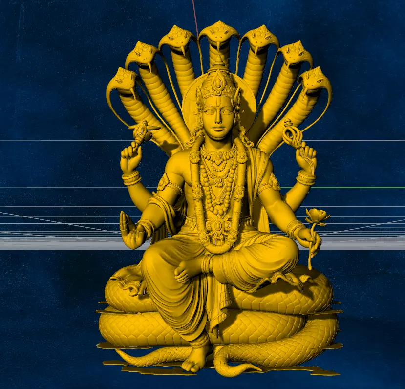 vishnu god hindu gold silver gold silver pendent 3D print model
