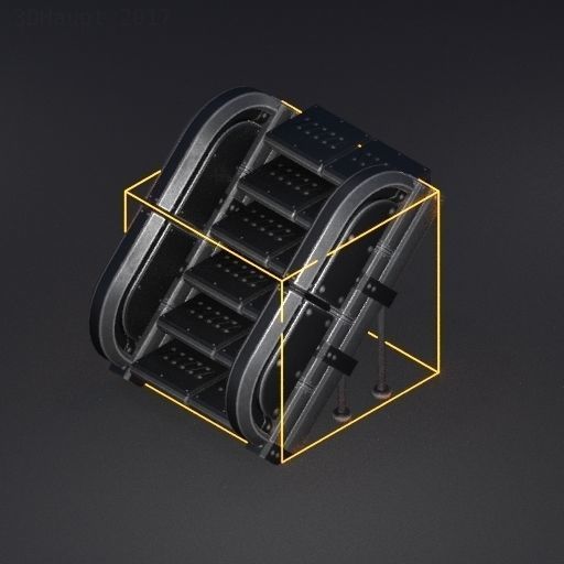 Sci-Fi Stairs Collection Blue Version Low-poly 3D model_63