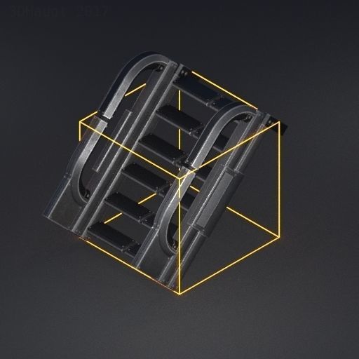 Sci-Fi Stairs Collection Blue Version Low-poly 3D model_30