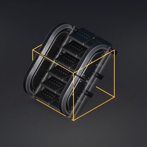 Sci-Fi Stairs Collection Blue Version Low-poly 3D model_37