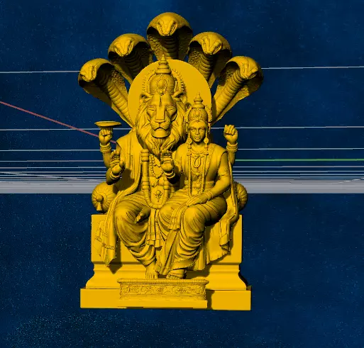 narasimha god hindu gold silver locket 3D print model
