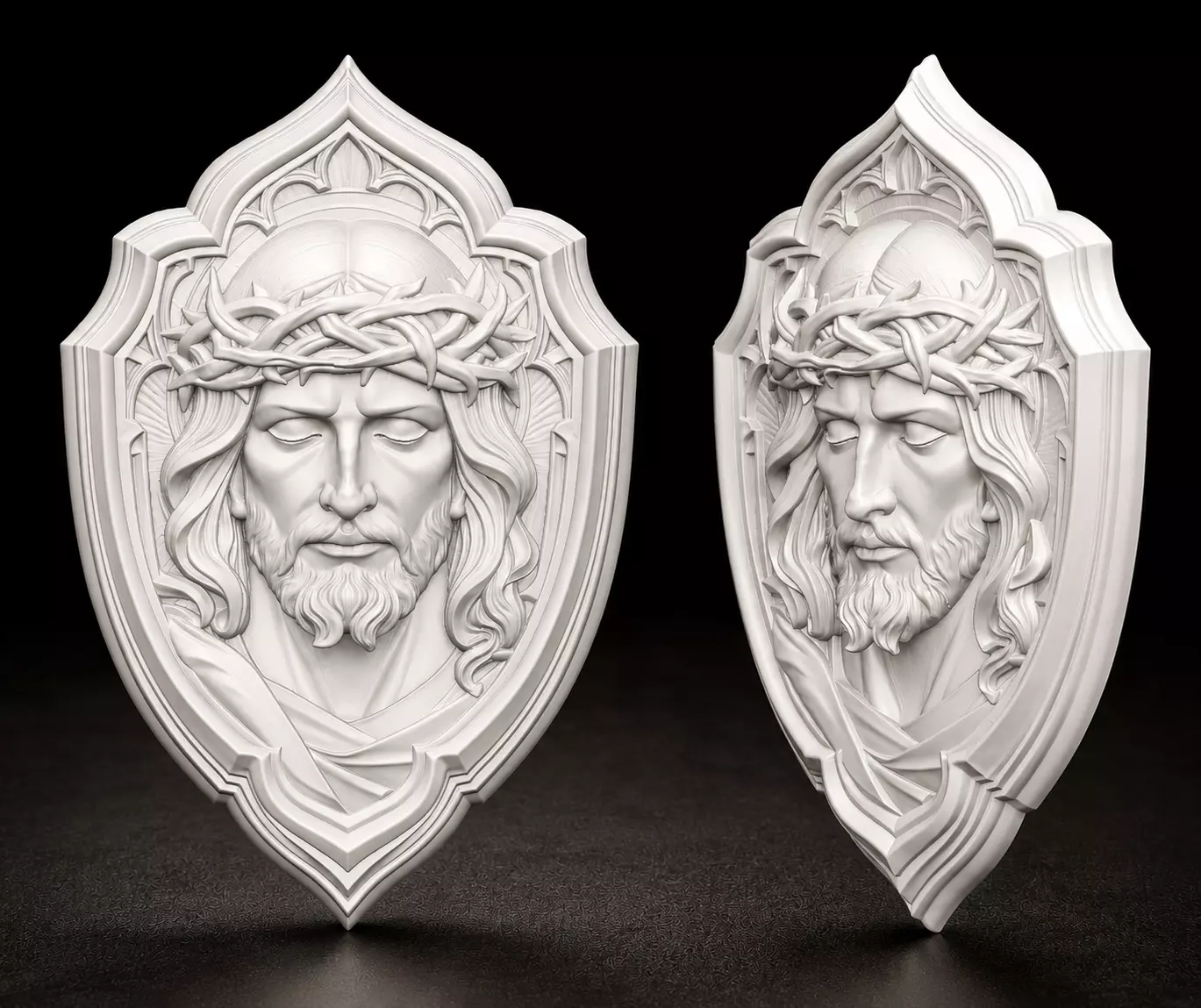 Jesus Christ Shield Pendant STL 3D print model