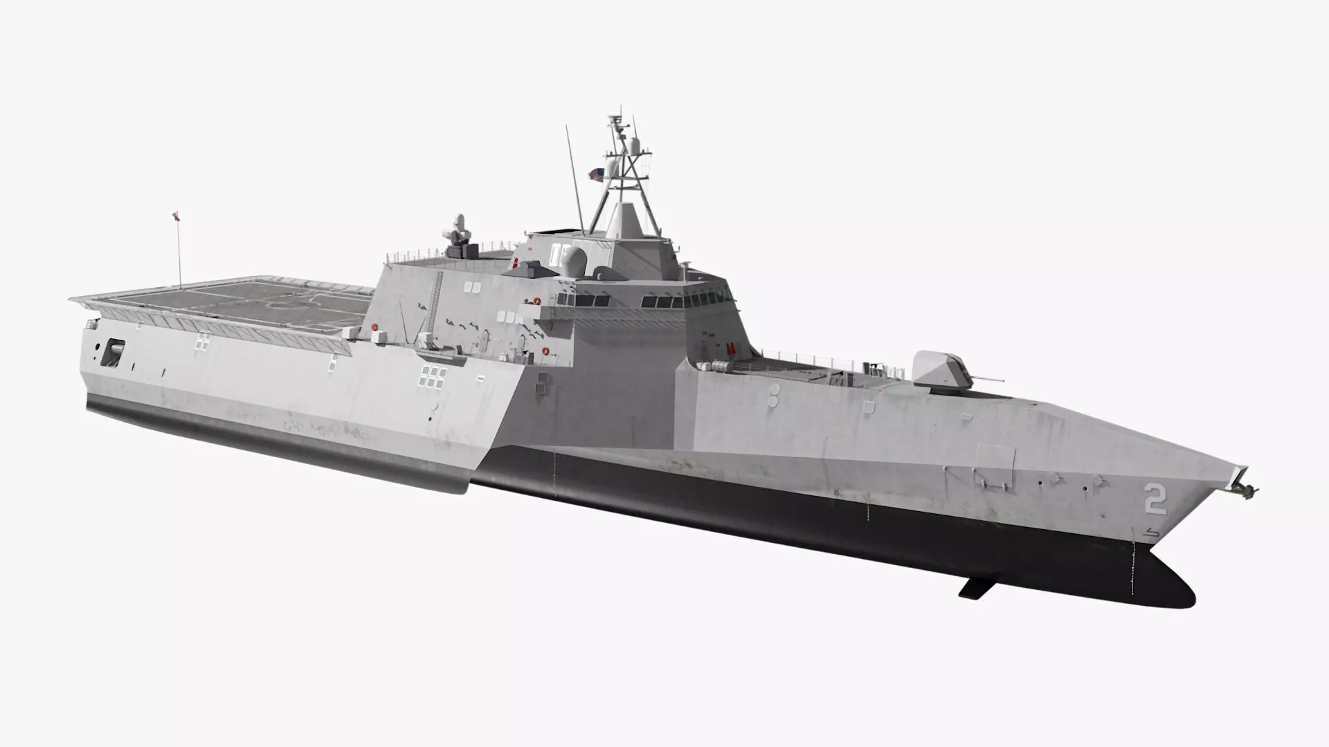 Combat Naval Ship USS Independence LCS-2 Rigged for Cinema 4D 3D model