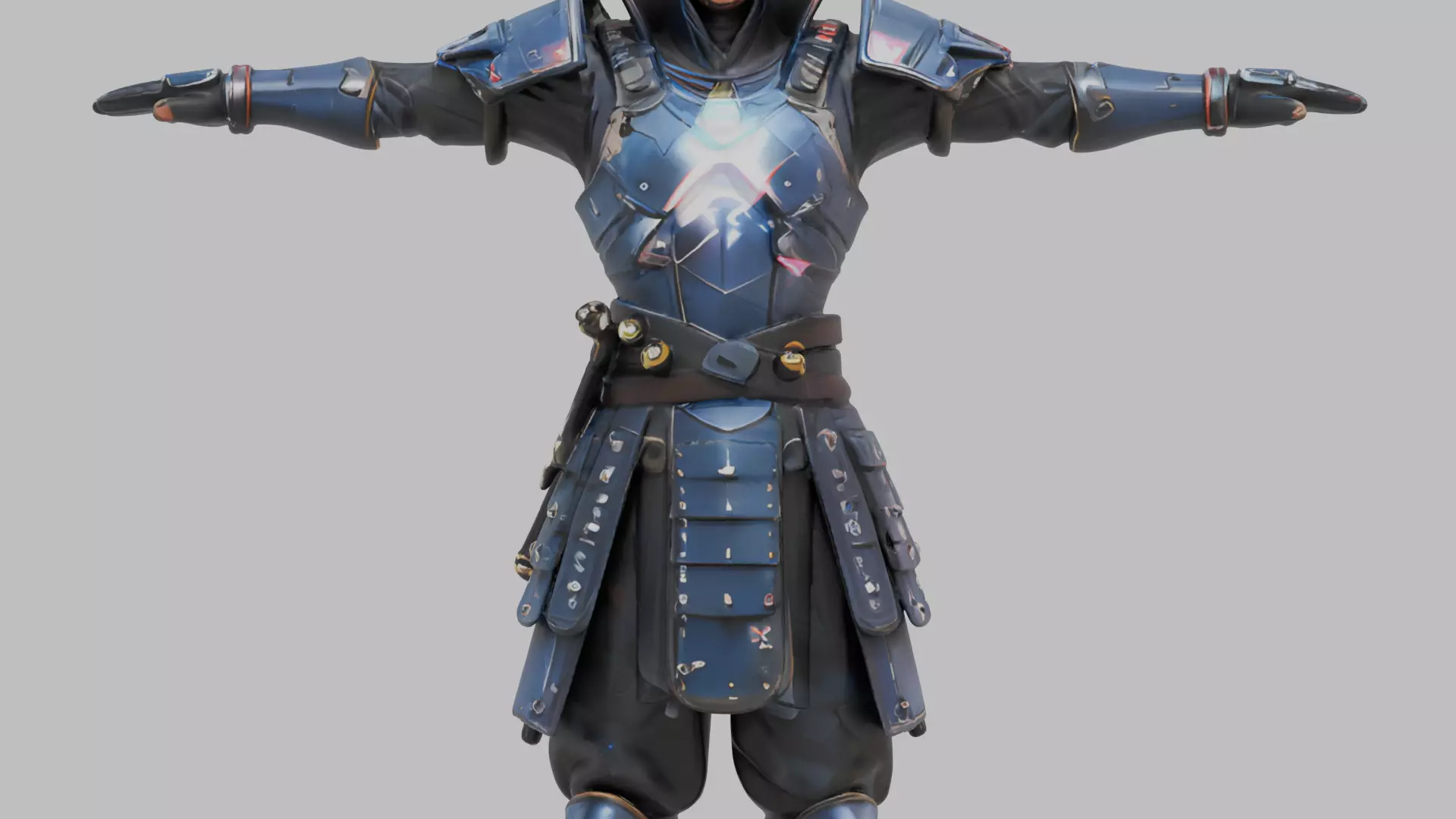 Cyberpunk Samurai Warrior AAA Game Ready Character PBR 4K 3D model