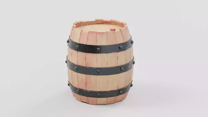 Medieval Wooden Barrel 01 - Game Ready