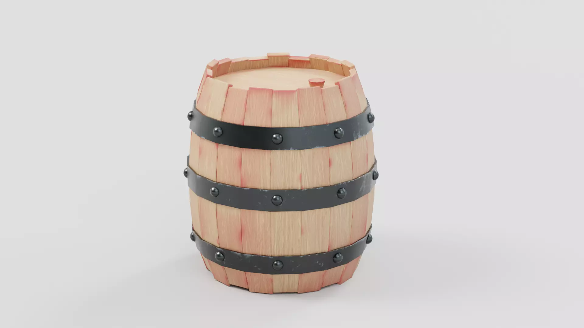 Medieval Wooden Barrel 01 - Game Ready Low-poly 3D model