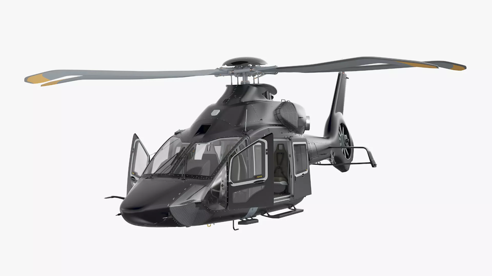 Medium Private Helicopter Rigged for Cinema 4D 3D model