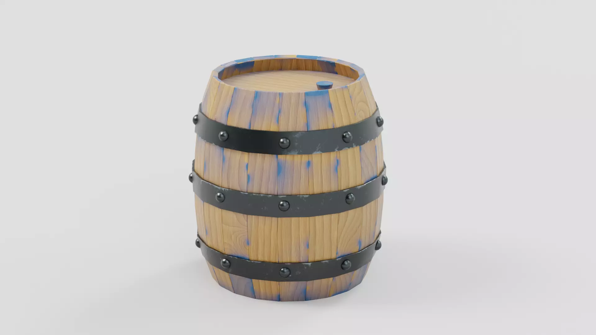 Medieval Wooden Barrel 03 - Game Ready Low-poly 3D model