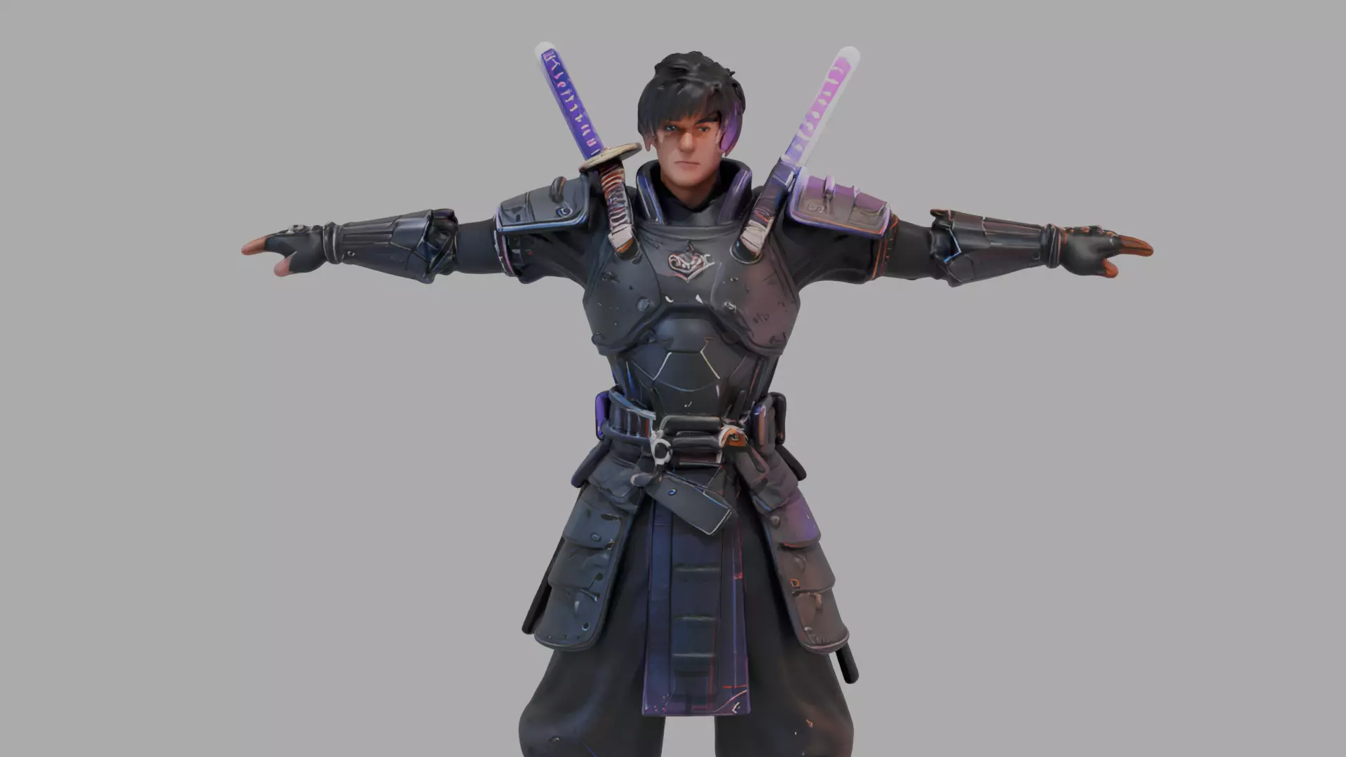 Cyberpunk Samurai Warrior AAA Game Ready Character PBR 4K 3D model