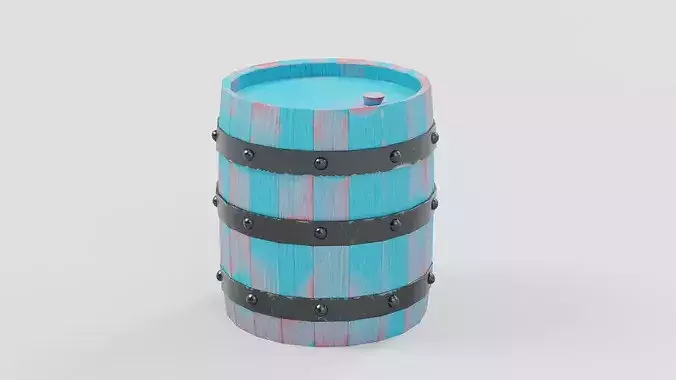 Medieval Wooden Barrel 04 - Game Ready