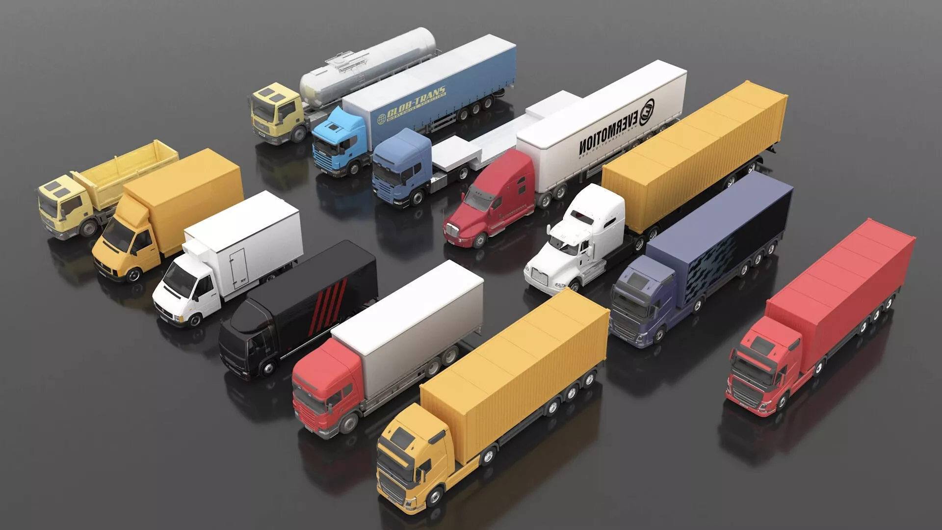American Truck Collection Low-poly 3D model