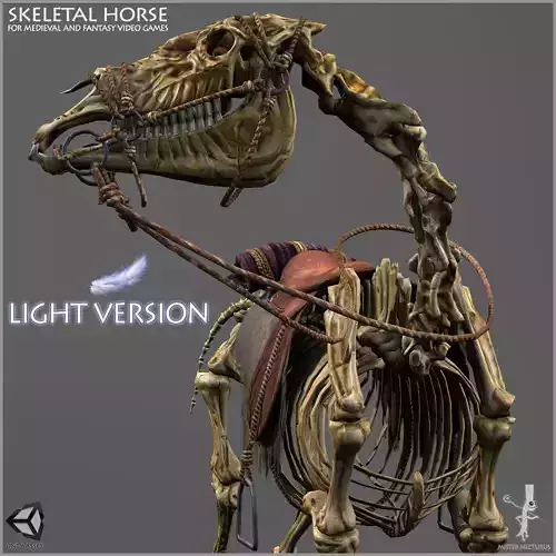 Skeletal Horse Light Version Low-poly 3D model