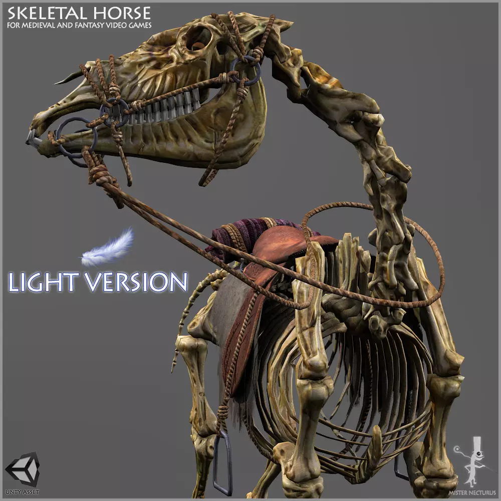 Skeletal Horse Light Version Low-poly 3D model_0