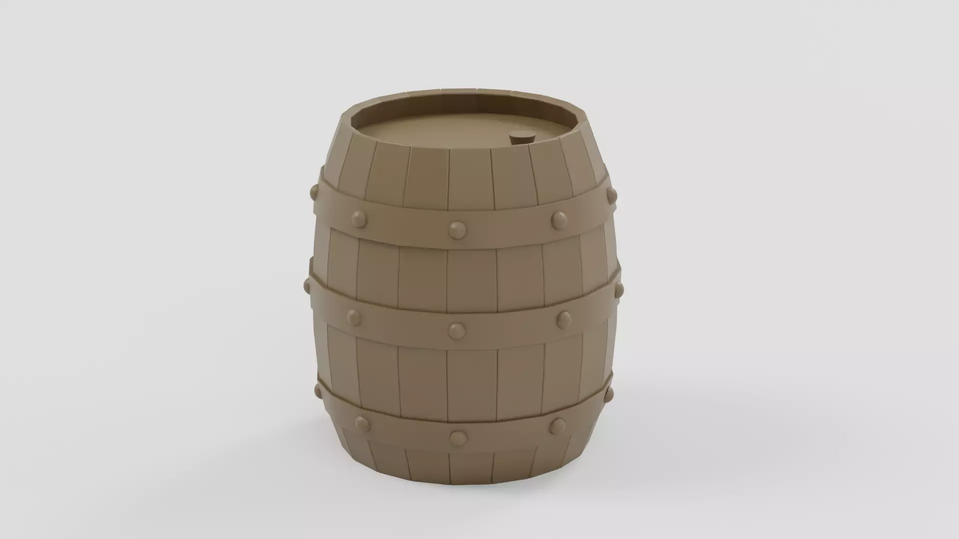 Medieval Wooden Barrel - Sample File 3D model