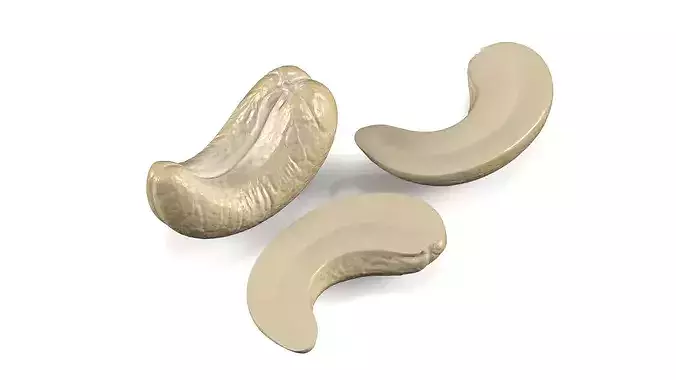 Cashew Kernels Low-poly 3D model